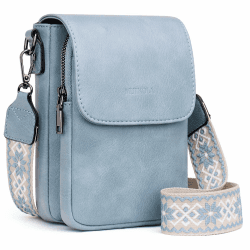 MUIIKOLA Handytasche zum Umhängen，RFID-Blockierung große Kapazität Handy Umhängetasche Damen Leder，Handytasche mit Geldbörse zum Umhängen，umhängetasche damen Breiter Gurt abnehmbarer Schultergur Z-hellblau