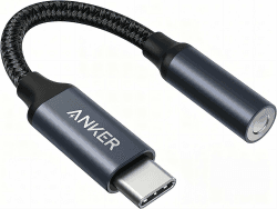 Anker USB-C auf 3.5mm Audio Adapter auf weiblichen Stecker, Nylon Kabel, kompatibel mit Samsung S20/S20+/S20 Ultra, Pixel 4/ + 4XL, und mehr