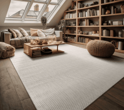 Paco Home Outdoor Teppich Wetterfest Wohnzimmer Balkon Küchenteppich Flachgewebe Sisaloptik Meliert Einfarbig, Grösse:60x100 cm, Farbe:Elfenbein 60 x 100 cm (Läufer) Elfenbein