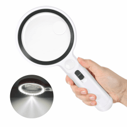 Ntrjtrss Lupe mit Licht, 5X 13X 20X leselupe mit licht, Leselupe mit 31 LED Licht, Handlupe 2 Modi Lupe Groß mit Licht für Senioren, Kinder, Juwelier, Hobbies Weiß Schwarz