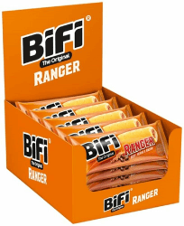 BiFi Ranger - 20er Pack (20 x 60g) – Wurstsnack mit Bohnen und Bacon in einem Teig - Original Salami-Snack to Go - für Unterwegs, im Büro oder beim Sport - Rind- und Schweinefleisch Ranger 60 g (20er Pack)