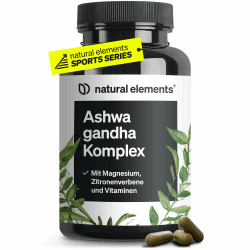 Ashwagandha Komplex – 600mg pro Tagesdosis – 120 Kapseln – mit KSM-66, Zitronenverbene, Magnesium, Folsäure und Vitamin C, B6 und B12 – hochdosiert & vegan – in Deutschland produziert & laborgeprüft
