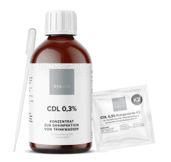 OSAVITA® CDL 0,3% Chlordioxid Konzentrat CDs - Wirksamkeitstest nach EN1276 & EN13623 - Made in Germany (250 ml)