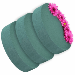com-four® 3X Steckmasse für Blumengestecke - 16 x 3,5 cm - Steckschaum für Frischblumen - Steckschwamm zum Basteln für Hochzeit, Ostern und Geburtstag (3 Stück - flach) 3 Stück – Teller