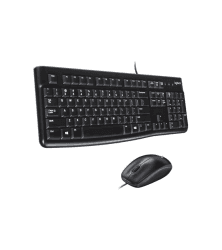 Logitech MK120 Kabelgebundenes Set mit Tastatur und Maus für Windows, Französisches AZERTY-Layout - Schwarz