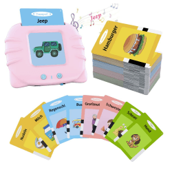 Sprechende Flash-Karten Lernkarten Kinder 112 Blätter 224 Wörter für 1-6 Jahre Alt, Vorschul Wörter Lernen Interaktives Spielzeug Geschenk für Jungen Mädchen… 122Cards Pink