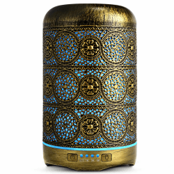 SALKING Aroma Diffuser, 260ml Metall Aromatherapie Diffusor für ätherische Öle, Raumbefeuchter Elektrisch Duftlampe, 7 Farbe Licht Vintage Diffusor für Zuhause Büro Oder Yoga MEHRWEG Diffusor 260ml