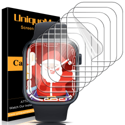 UniqueMe für Apple Watch Series 9/8/7 45mm Schutzfolie - 8 Stück, Flexible TPU, für iwatch 45mm Displayschutz, Blasenfreie, Weich HD Klar Displayfolie, Volle Abdeckung, Anti-Staub 45mm Transparent