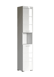 trendteam smart living - Hochschrank Badschrank - Bad - Amanda - Aufbaumaß (BxHxT) 37 x 190 x 31 cm - Farbe Weiß Hochglanz - 139310301 Weiß Hochglanz Hochschrank