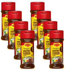 MAGGI Würzmischung 1, für gebratenes Fleisch, pikantes Gewürz, mit Kräutern, für saftige Steaks oder leckere Schnitzel, 8er Pack (8 x 78g) 78 g (8er Pack)