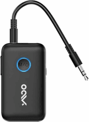 YMOO Bluetooth 5.3 Adapter für Tv/Flugzeug zu Kopfhörer, 2-in-1 Bluetooth Transmitter Empfänger mit APTX-ll, Bluetooth Sender Klinke 3,5, Splitter 2 für Tv Audio zu Lautsprecher, 22H Black-pro