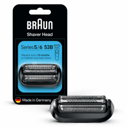 Braun Series 5 Elektrorasierer Scherkopf, ORIGINAL Ersatzscherteil vom Hersteller passend für Braun Herren Rasierer Series 5 und 6 (Modelle ab 2020), 53B, schwarz, 1er Pack Braun Kombipack 53B
