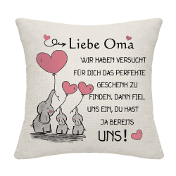 Bommex Geschenk für unsere Oma Kissenbezug für unsere Oma Geschenk für Oma von Enkeltochter Enkel Oma Kissenbezug von Enkelkindern Oma Geburtstagsgeschenk Muttertag GiWeihnachtsgeschenk (unsere Oma)