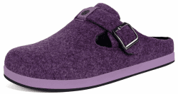 Sisttke Hausschuhe Damen Herren Filzpantoffeln Unisex Winter Geschlossen Pantoffeln mit Wechselfußbett 37 EU Lila 2440