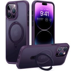 TORRAS Ostand für iPhone 14 Pro Max Hülle für MagSafe (Nr.1 Magnetkraft, Unsichtbarer Ständer, Militärischer Schutz) Stoßfest Handyhülle iPhone 14 Pro Max Case Kratzfeste Schutzhülle All-in-One Lila Lila iPhone 14 Pro Max