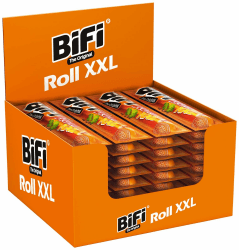 BiFi Roll XXL – 12er Pack (12 x 70g) – Salami Snack in einem lockeren Teig – Original Wurstsnack To Go - für Unterwegs, im Büro oder beim Sport - mit Pfeffer, Koriander und Knoblauch Roll XXL 70 g (12er Pack)