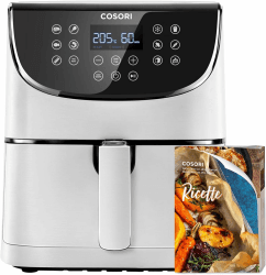 COSORI Heißluftfritteuse 5,5L XXL Weiß Friteuse Heissluft Fritteusen Air Fryer mit Digitalem LED-Touchscreen, 13 Programmen, Vorheizen&Warmhalten, 100 Rezepte auf Deutsch, ohne Öl, 1700W, CP158-AF 5.5L Weiß