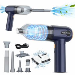 Handstaubsauger, 15000 Pa Leistungsstarker Handstaubsauger Akku, 4 In 1 Leichtes Staubgebläse & Staubsauger, Led Display, USB Wiederaufladbarer Mini Staubsauger Für Auto, Haus & Tierhaar Reinigung Blau