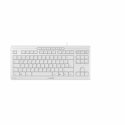CHERRY STREAM KEYBOARD TKL, Kabelgebundene Tastatur ohne Nummernblock, Deutsches Layout (QWERTZ), Leiser Tastenanschlag, Einzigartiges Tippgefühl, Weiß-Grau Weiß-Grau Deutsches Layout - QWERTZ