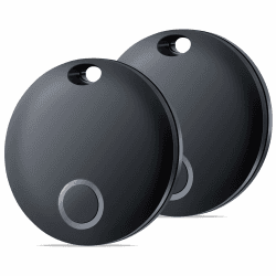 Reyke Smart Tag Pro, Koffer Tracker kompatibel mit Apple Wo ist? APP (nur iOS), Schlüsselfinder für Schlüssel, Gepäck, Koffer, Brieftasche, IP67 wasserdicht, 2er Pack 2 Pack Schwarz