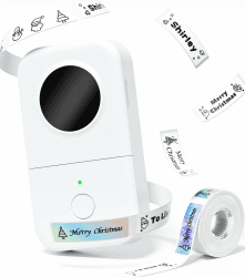 Phomemo D30 Etikettendrucker,Bluetooth Beschriftungsgerät Selbstklebend Thermo Mini Etikettiergerät,Ettikettiergeraet Geeignet für Zuhause,Schule,Büro,Label Printer für Smartphones und Tablets - Weiß 1 Packungen Weiß
