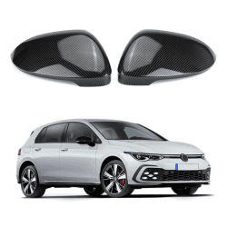 Auto Spiegelkappen 1 Paar, Auto Tür Außenspiegelkappe Rückspiegelkappe Seitenspiegel Abdeckungen Kompatibel für VW Golf 8 MK8 2019-2021 Kohlefaser