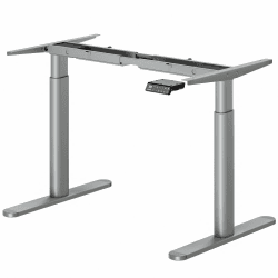 MAIDeSITe EL2 Pro Art Höhenverstellbarer Schreibtisch Gestell, Ovaler Beindesign Elektrisch höhenverstellbares Tischgestell Dualmotor Traglast 180kg mit 4 Memory-Steuerung und Kollisionschutz Funktion Grau