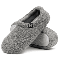 RockDove Damen Teddy-Fleece-Hausschuhe mit geschlossener Ferse für den Innenbereich 42/43 EU Dunkelgrau