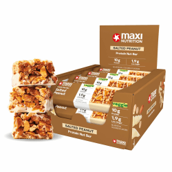 MaxiNutrition Salted Peanut Protein Riegel 12x46g - Riegel aus ganzen Nüssen mit 22% Eiweiß, Müsliriegel, vegetarisch, ohne Zuckerzusatz, ohne künstliche Aromen Erdnuss gesalzen