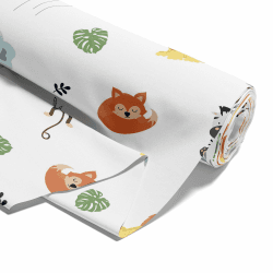Stoff Baumwollstoff Meterware 5 M x 160 cm - Stoffe zum Nähen Meterware Baumwolle Fabric Dekostoff leichter Nähstoff für Kinder Modestoff Safari Safari 5 M - Baumwolle