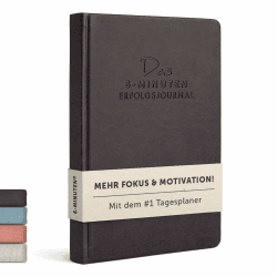Das 6 Minuten Tagebuch Erfolgsjournal - #1 Tagesplaner 2025/2024 für mehr Motivation, Selbstreflexion & Erfolg - Undatiertes Journal Buch - Mit Journaling Fokussierter & Gelassener Ziele erreichen Anthrazit (veganes Ledercover)