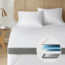 Degrees of Comfort Topper 160x200cm, 8cm Höhe Zwei Härtegrade H2&H3, Matratzentopper aus Gel Memory Foam Mit Atmungsaktiver Abnehmbarem Matratzenbezug Öko-Tex Zertifiziert, für Wohnmobil Schlafsofa 160 x 200cm 8cm Topper