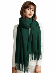 MaaMgic Schal Damen Warm Herbst Winter unifarben Baumwolle mit quasten/fransen, 40+ Farben Einfarbig Pashmina Schals und Tücher für abendkleid xl Stola Scarf Winterschal MEHRWEG Dunkel Grün