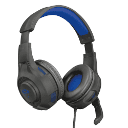 Trust Gaming GXT 307B Ravu Headset für PS4 und PS5, Kabelgebundene Gaming-Kopfhörer mit Klappbarem Mikrofon und Einstellbarem Kopfbügel für Playstation 4 und 5 - Schwarz/Blau