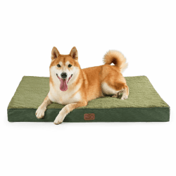 BEDSURE orthopädisches Hundebett mittelgroße Hunde - 91x69x7.6cm Hundekissen flauschig Hundematte waschbar Hundematratze in dunkelgrün für mittelgroße Hunde L 91 x B 69 x H 8 cm Dunkelgrün