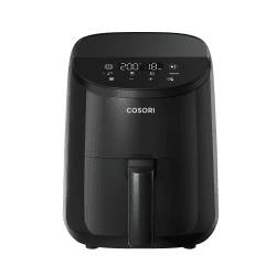 COSORI Heißluftfritteuse Klein Airfryer, 4-in-1 Mini Heissluftfritteuse 2L, schnelles und einfaches Kochen mit 48dB, 30 Rezepte, 97% Weniger Fett, Energiesparend, Spülmaschinenfest, 1-2 Personen 2L Rabenschwarz