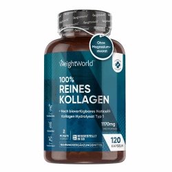 Kollagen Kapseln - 1170mg pures Marine Collagen - 120 Capsules - NatiCol Meereskollagen Hydrolysat Typ1 - Alternative zu Hyaluron Kapseln - Mit Reines Kollagen Protein Pulver - WeightWorld