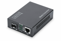 DIGITUS Medienkonverter - SFP+ Port - 10 Gbit Ethernet - RJ45 / SFP+ - 10GBase-T zu 10GBase-R - Schwarz RJ45/SFP+ - 10 Gigabit SFP