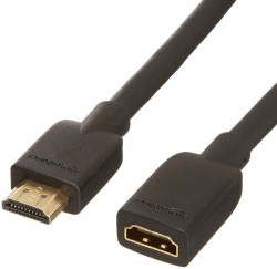 Amazon Basics PBH-1441 Hochgeschwindigkeits-HDMI-Verlängerungskabel, 1.8 m, Schwarz 1.8 m 1er-Pack Single