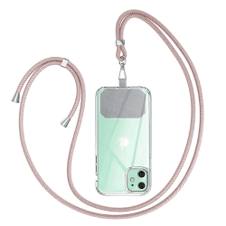GUMO-LONG Handykette Universal zum Umhängen - Kompatibel mit jedem Handy und Smartphone, Kette zum Umhängen, Hülle mit Kordel, Handyband mit jeder Hülle kombinierbar, Polypropylen Roségold