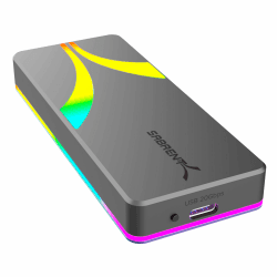 Sabrent Rocket RGB USB C 20Gbps M.2 SATA NVMe SSD Gehäuse (EC-RGBG) Gaming Styl (20 Gbit/s)