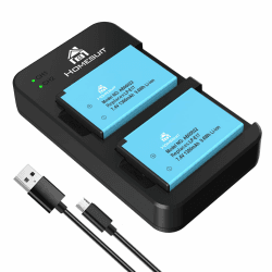 Homesuit 2er-Pack LP-E17 Akku 1300mAh und Schnellem Dual USB-Ladegerät für Canon Rebel SL3, SL2, T8i, T7i, T6i, T6s, EOS R10, R50, R8, RP, M3, M5, M6, 200D, 77D, 750D, 760D, 800D, 8000D und mehr 2*Akkus und 1*LED Ladegerät