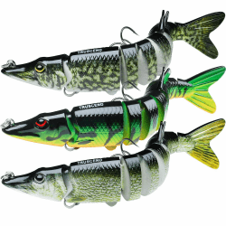 TRUSCEND Kunstköder Hecht, Fisch Köder für Zander Barsch Forellen Wobbler Swimbait, Angelköder Fische Angeln Set, Süßwasser Salzwasser Angelzubehör, Angeln Geschenk für Männer B1-12CM-20G