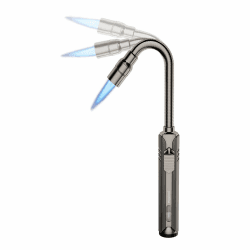 Megainvo Stabfeuerzeug Jetflamme 360° Flexible Gasfeuerzeug Sturmfeuerzeug Gas Nachfüllbar Lang Stab Feuerzeug Jet Flamme Sturmflamme Feuerzeuge für Kamin,Kerzen,Ofen,Grill,Herd(Ohne Gas) Schwarz