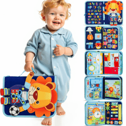 Gontence Busy Board - Spielzeug ab 2 3 4 Jahre - Montessori Spielzeug ab 1 Jahr - Kinderspielzeug Motorikspielzeug Activity Board - Geschenk Junge Blau