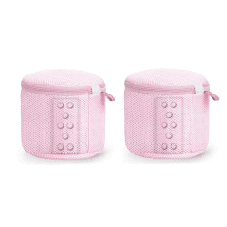 Hzutloer Waschmaschinen BH Taschen,Wäschebeutel,Wäschenetzbeutel Wäsche BH Saver Taschen mit Reißverschluss, Waschmaschinennetz, ideal für BHs und Unterwäsche 2PCS Rosa