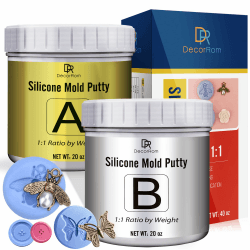 Silicone Knetsilikon SIL Hand - 1,200g Silikon kautschuk Abformsilikon für Silikonform Herstellun, Harzformen - 1:1 Abformmasse Knetmasse Silikongummi für Gießen, Silikon Formen, Seifenformen