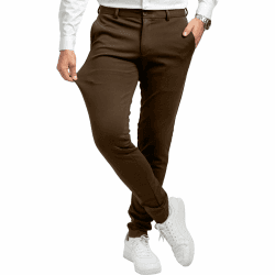 Performance Pants Herren - Stilvolle Slim Fit Herren Hosen Stretch - Hosen Herren Stretch - Angenehme Praktische Männer Hosen für Business & Freizeit - Bequeme Stoffhose Herren 38W / 30L Dunkelbraun