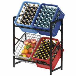 Lifewit Getränkeregal für 4 Getränkekisten, Stabiles Kistenregal mit Ebenen für Bier, Obst, Gemüse, Wasser; Küche/Speisekammer/Garage/Bar 4 kisten