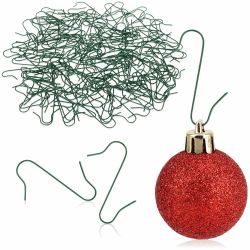 com-four® 150x Haken für Weihnachtsbaumschmuck - Schnellaufhänger Doppelhaken für Weihnachtsbaum-Deko - Christbaumkugel-Aufhänger, Baumhaken als Deko-Anhänger 03 Grün 150 Stück